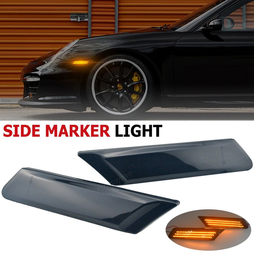 Dành Cho Xe Porsche 997 (911) Turbo / Turbo S 2006-2012 LED Mặt Trước Đèn Đánh Dấu Full Led Bật Đèn 