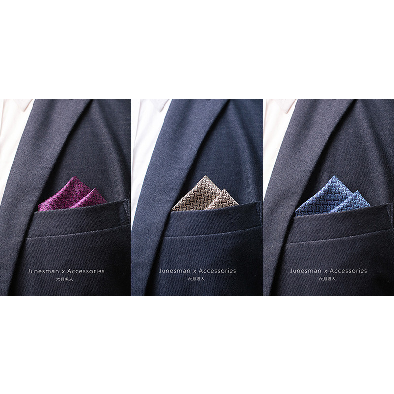 JUNESMAN June Man Designer Suit Ngực Pocket Square Men 's Suit Small Square HEMS