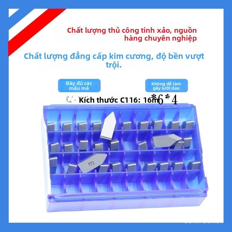 Lưỡi hàn hợp kim Zhuzhou YG6 YG8 YT14 YT15 C116, tiện ren, bền