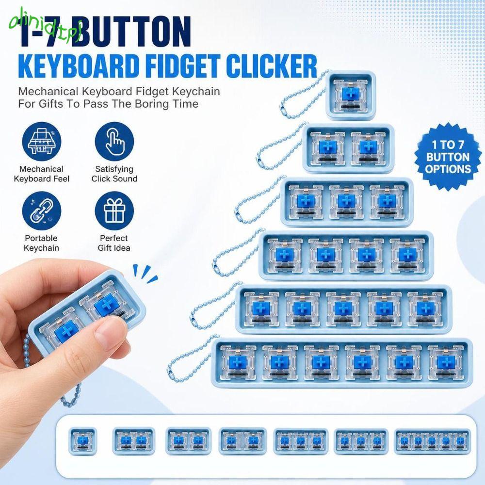 Móc khóa Fidget cơ khí IOLINIDT, Clicky Switch Móc khóa đính kèm Bàn phím Fidget Clicker Toy, Nút th