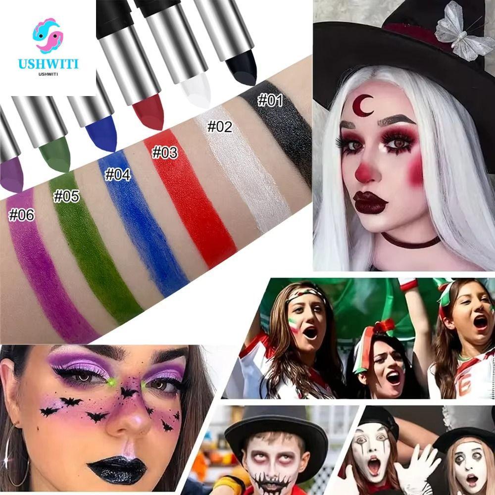 MLINX Halloween Face Painting Stick, Trang điểm thể thao lâu trôi Body Art Paint Sticks, Halloween C