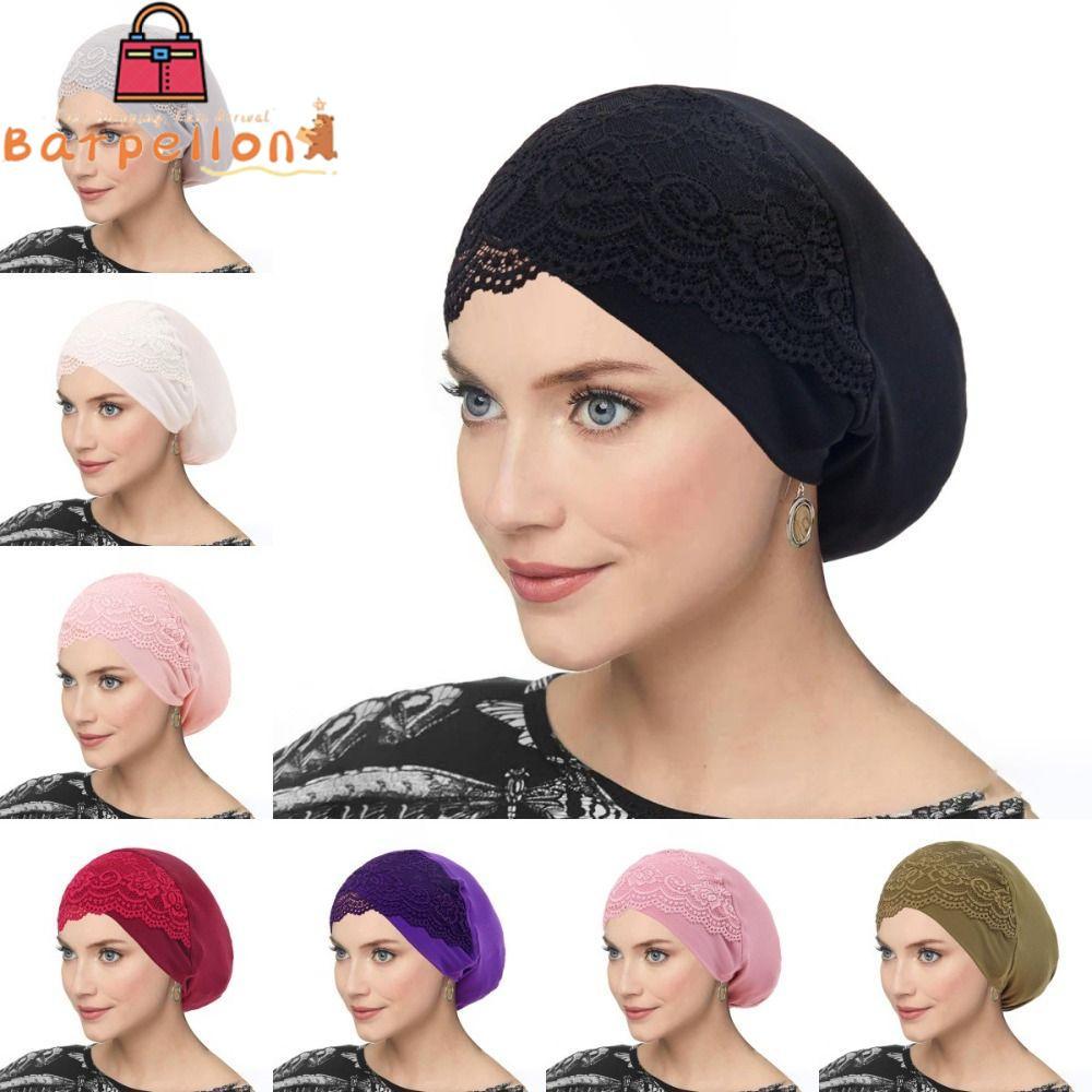 Mũ Hijab ren BARPELLON, Mũ trùm đầu Hijab bên trong mềm mại thoáng khí, Mũ ống Hijab co giãn Mũ nón 