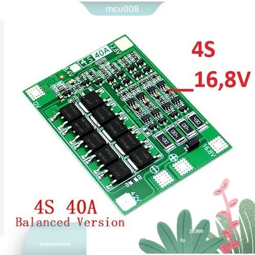 108 Mạch Sạc Pin 3s -20A, 25A, 40A, 40A-có cân bằng (12v)  , MẠCH 4S-16,8V-40A ,mạch bảo vệ pin 1865