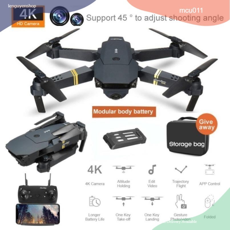 Flycam E58 Thế Hệ 2020, Camera WIFI FPV 4K HD, Tích Hợp Giữ Độ Cao, Chế Độ Không Đầu RC RTF Drone
