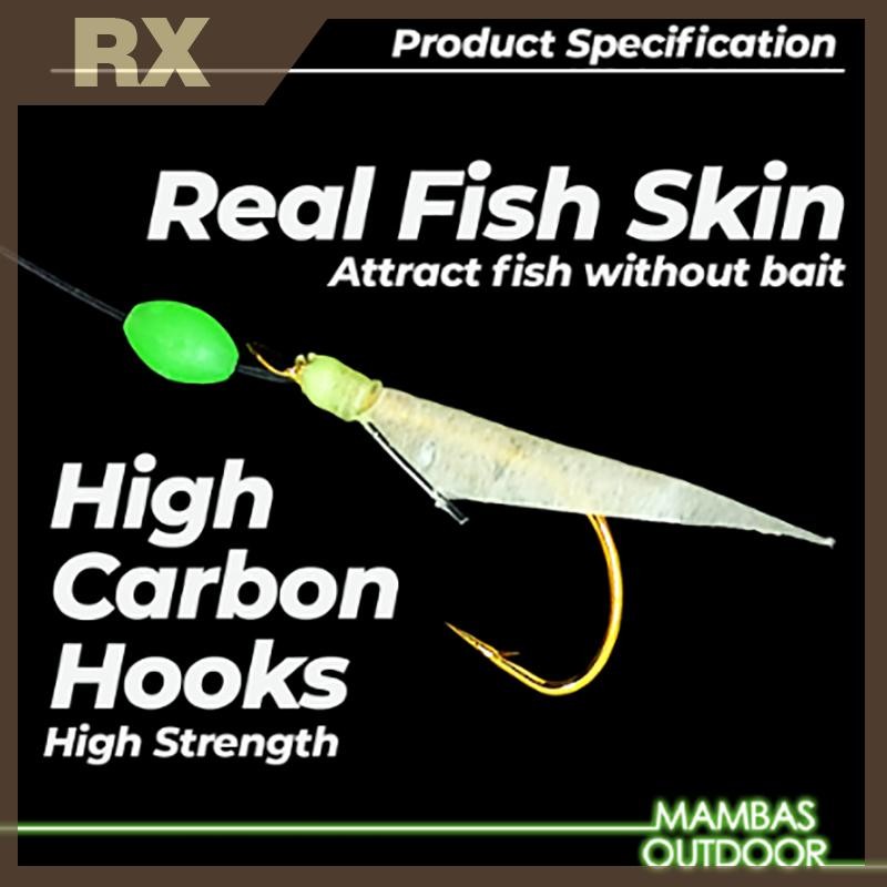 Null White Fish Skin Biomimetic String Hook, Aji Hook, Angler Hook, Fishing Gear null