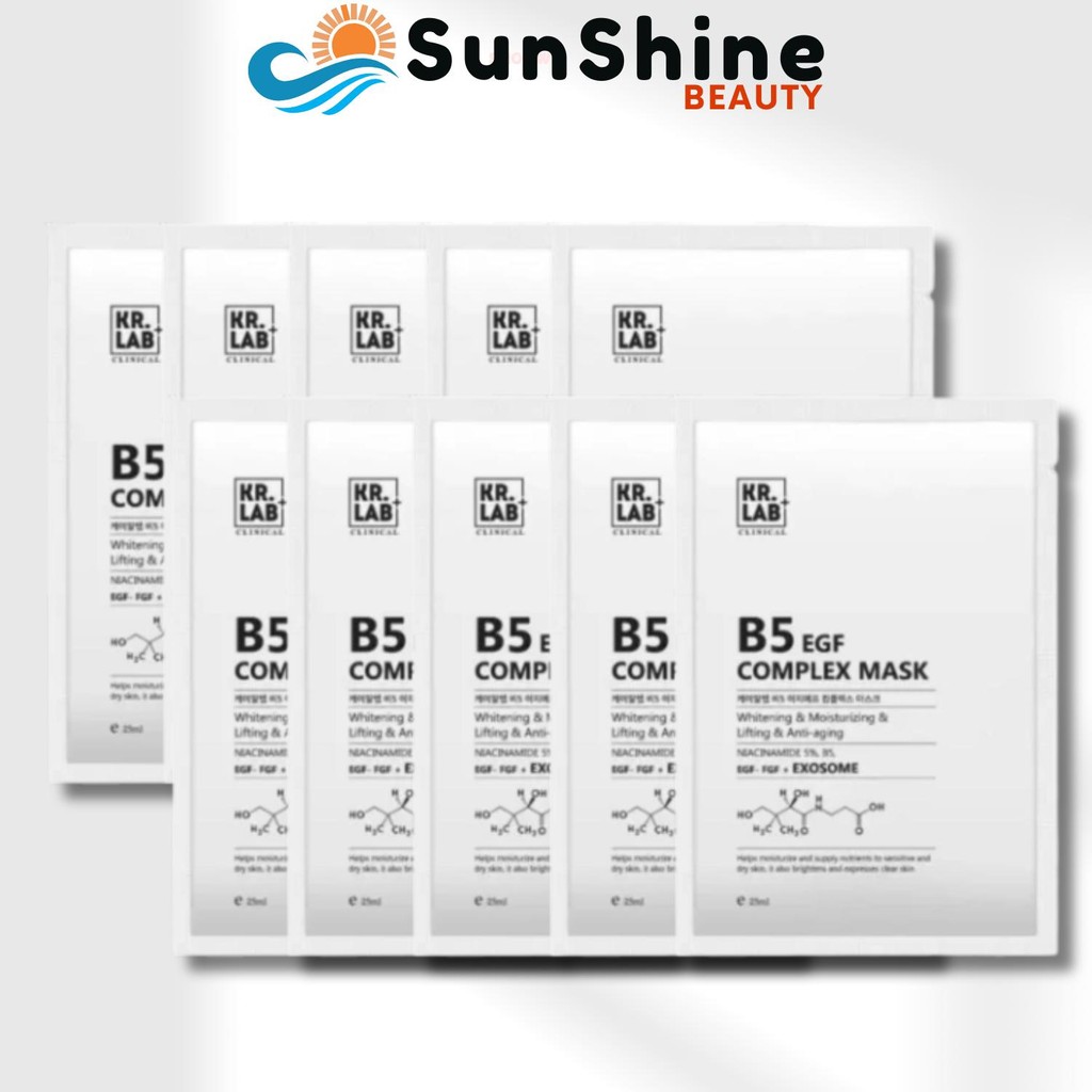 [COMBO 10 MIẾNG] Mặt nạ Kr.Lab Clinical B5 EGF Complex Mask 25ml