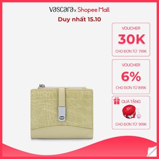 [Voucher 30K | 15.10] Vascara Ví Mini Cầm Tay Vân Cá Sấu Nhấn Khóa Gài - WAL 0320