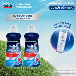 Combo 2 Nước Làm Bóng Chén Bát  Finish Rinse & Shine Aid - chai 500ML