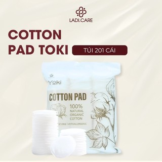   SET 201 Cái  Bông tẩy trang YOKI 100% Cotton tự nhiên siêu mịn giúp sạch sâu 