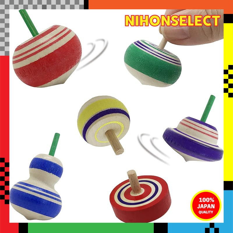 Classic Spinning Top Beginner Set - Educational Wooden Toys for Boys and Kids (Variety Pack of Tradi