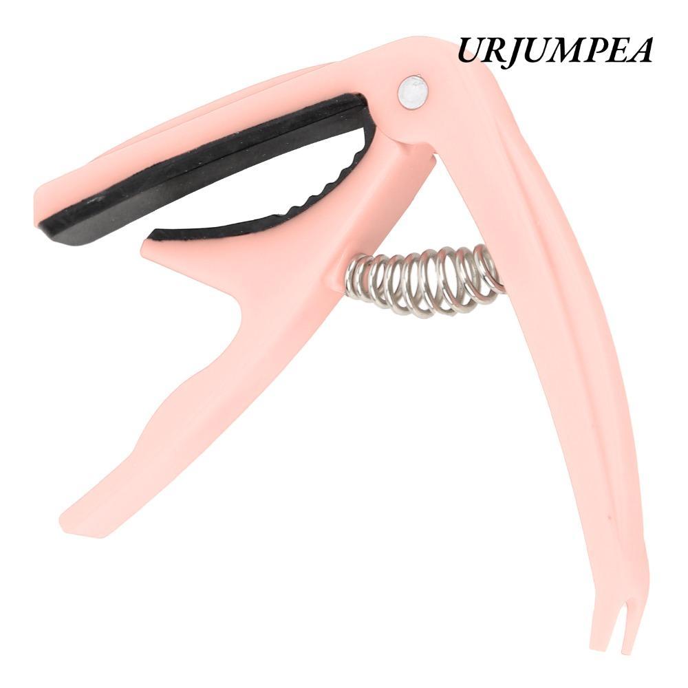 Capo Guitar URJUMPEA, Đen​& Hồng ​Với mùa xuân ​Capo nhạc cụ có dây, ổn định ​Vỏ ABS 6 dây​ Capo kẹp