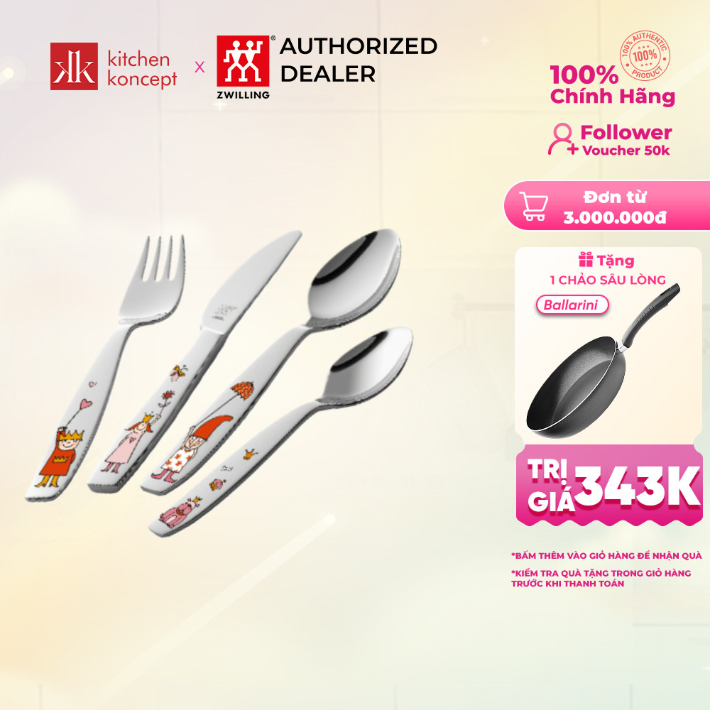 ZWILLING - Bộ muỗng nĩa trẻ em Emilie - 4 món
