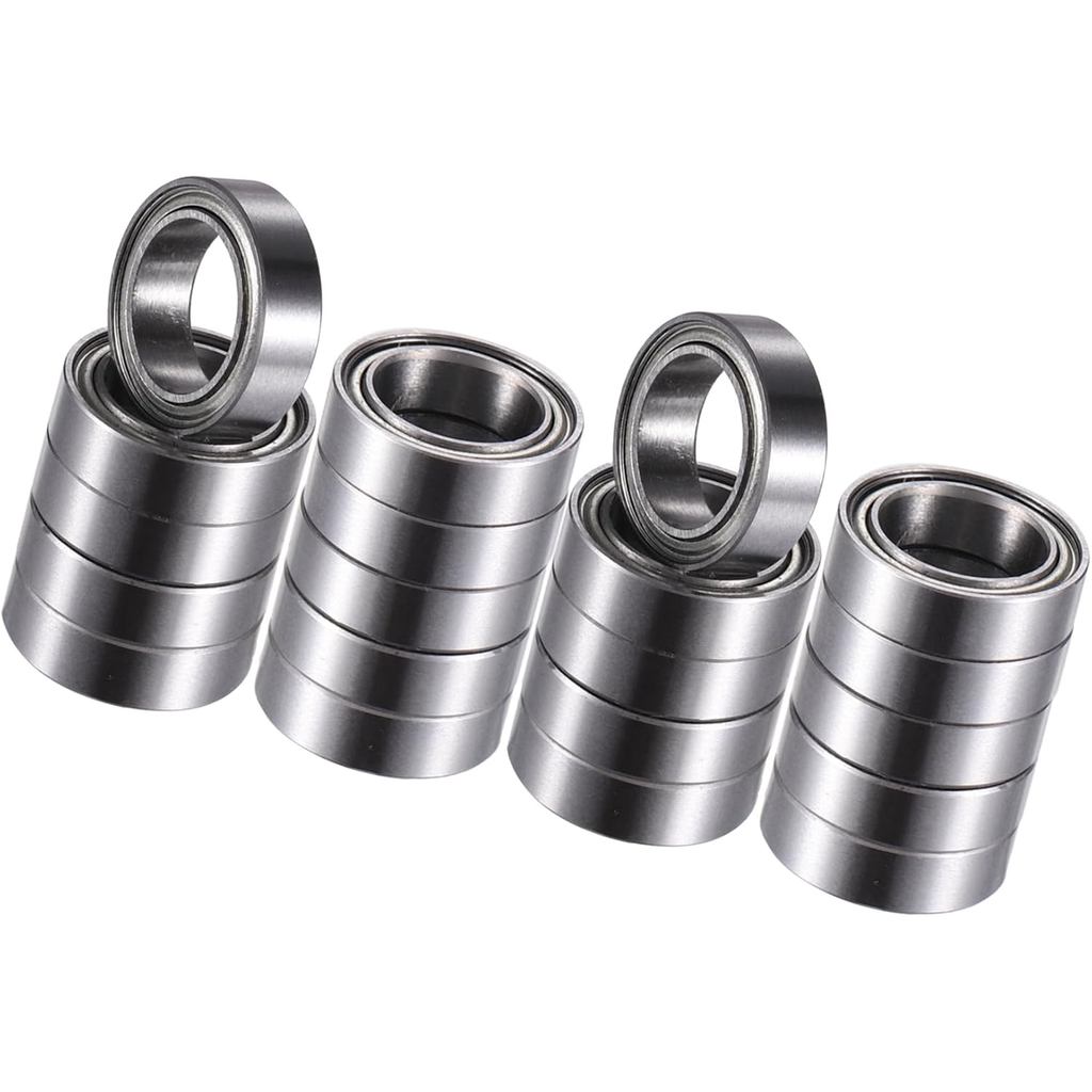 MR128ZZ 8x12x3.5mm Tấm chắn kim loại đôi Vòng bi rãnh sâu một hàng Màu bạc - Gói 20 chất liệu bền