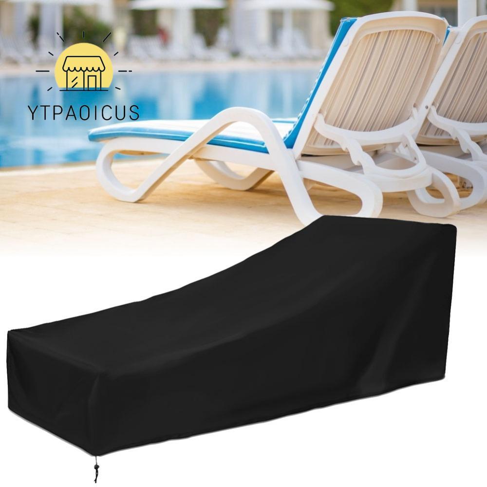 YURUYI Chống Thấm Nước Chaise Lounge Cover, Gấp Màu Đen Chaise Lounge Ghế Cover, Vải Bền Chống Bụi S