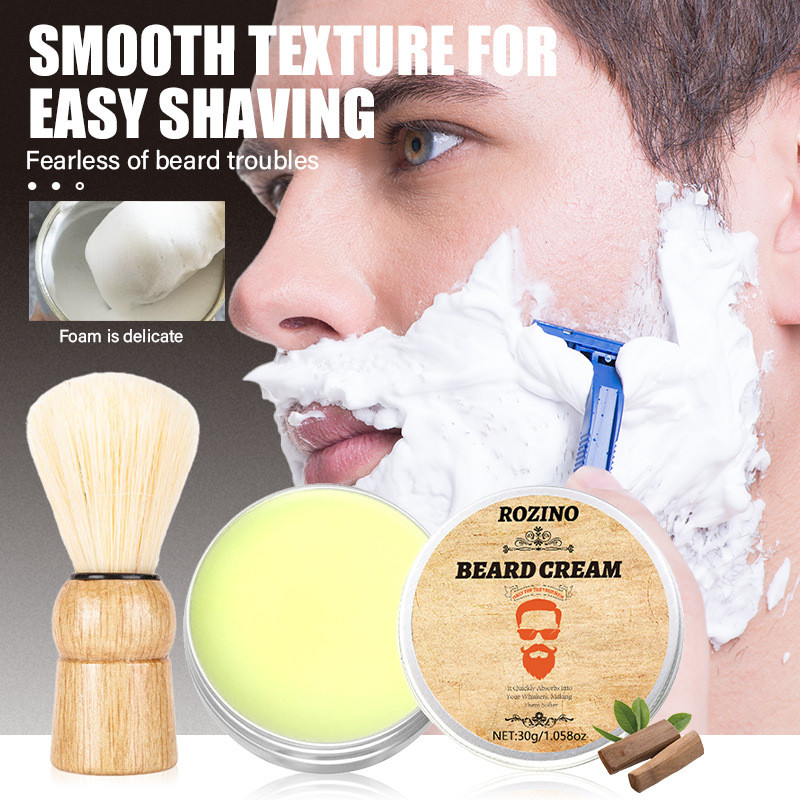 Hàng sẵn có Vận chuyển nhanh ROZINO Orange Beard Cream Men 's Beard Oil Foam Care Beard Styling Crea