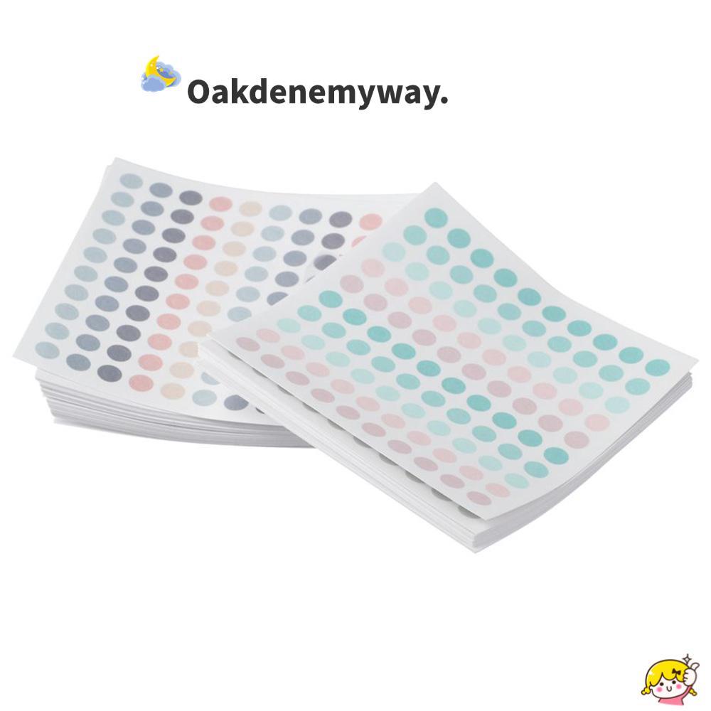 Nhãn dán chấm màu OAKDENEMYWAY, Chấm giấy 5000 chấm Washi, Keo dán hình tròn 4mm Văn phòng