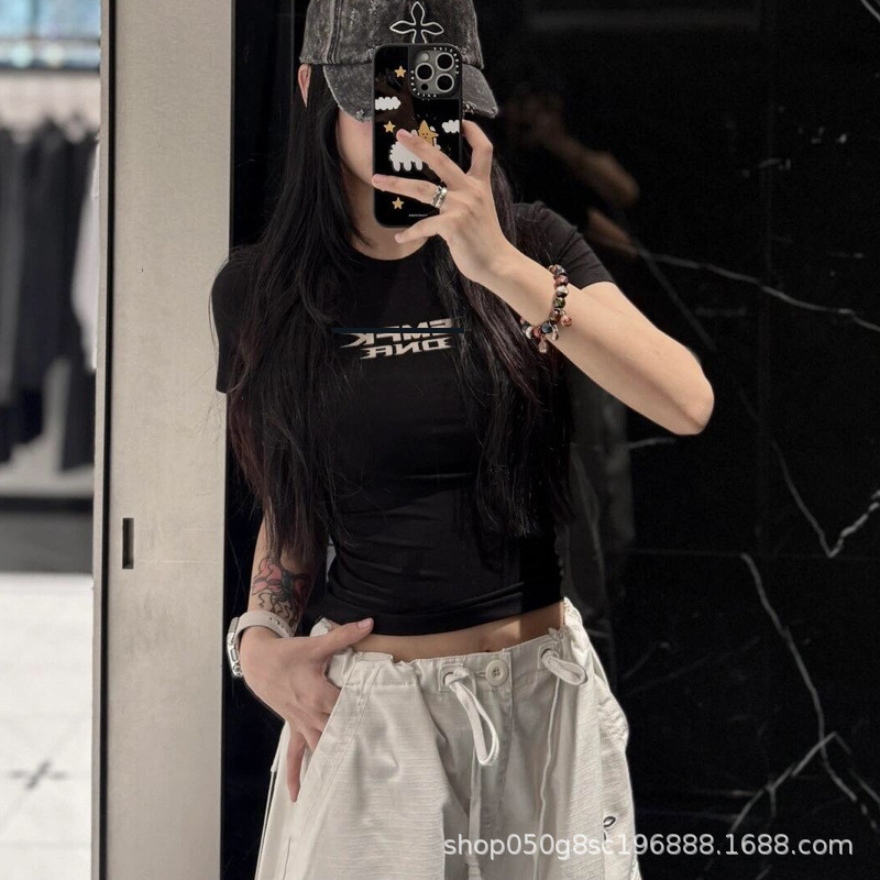 Future Gene Racing Tee Printed waist-cinching sexy stretchy sportswear T Shirt Bottoming Shirt0