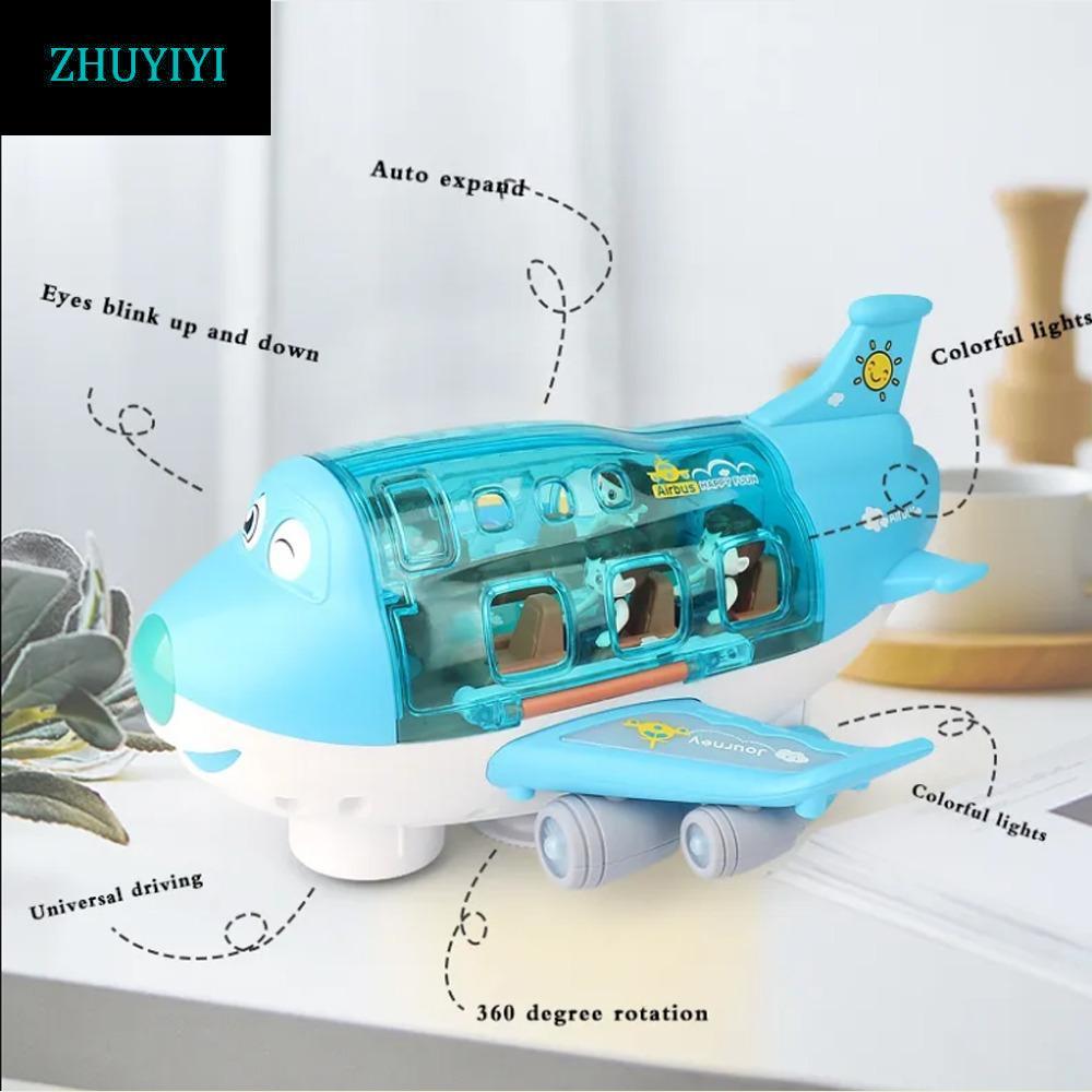 ZHUYIYIYI Đèn LED Đồ chơi máy bay âm nhạc, Đồ chơi điện Mô hình máy bay LED bằng nhựa, Âm nhạc máy b