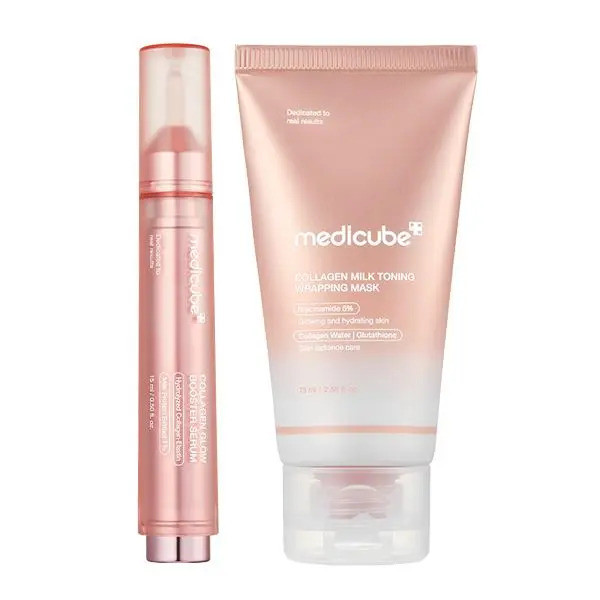 [medicube] MilkyGlowLockCollagenDuolCollagenGlazedMillyGlowWrappingMask (20-MinUse) + CollagenGlowBo