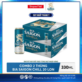 Nồng độ cồn 4.6% - Combo 2 Thùng 20 lon Bia Saigon Chill 330ml