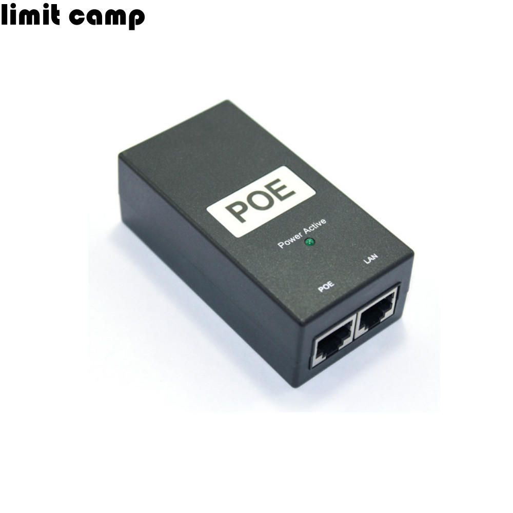 GIỚI HẠN CAMP POE Power Injector, 24V / 48V 0.5A IEEE802.3af / tại Bộ nguồn POE, Thiết bị POE Đầu ra
