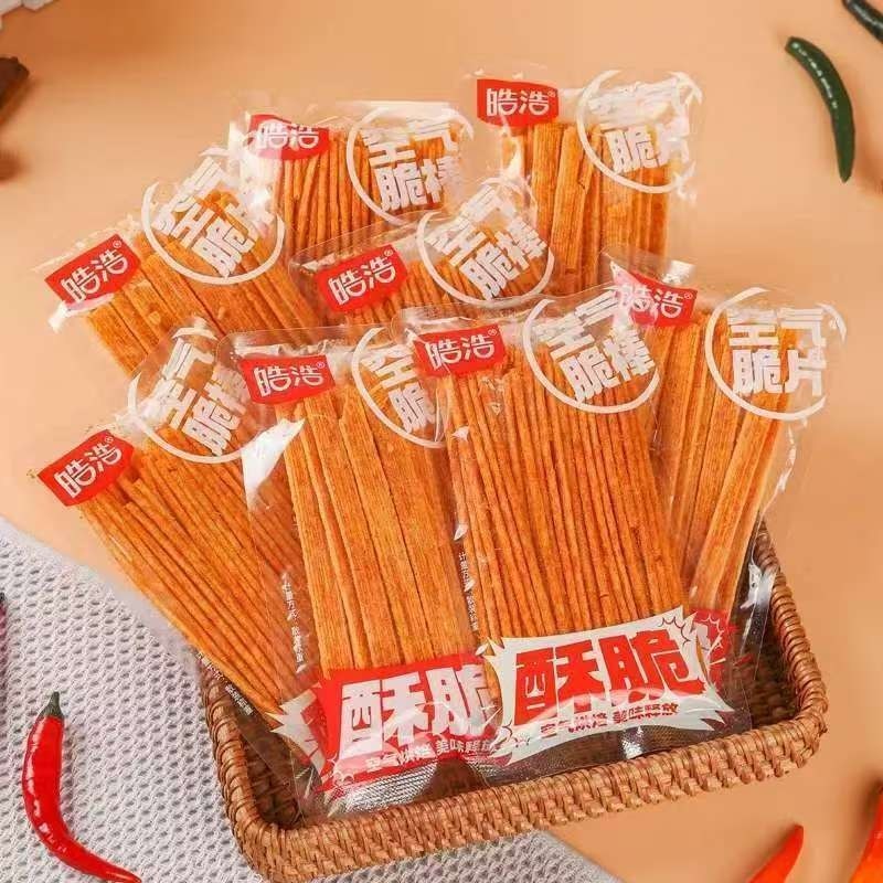 Haohao Air Crispy Sticks Khoai tây chiên giòn Que cay giòn Dải cay Gói nhỏ Dải hoài cổ Đồ ăn nhẹ Hao