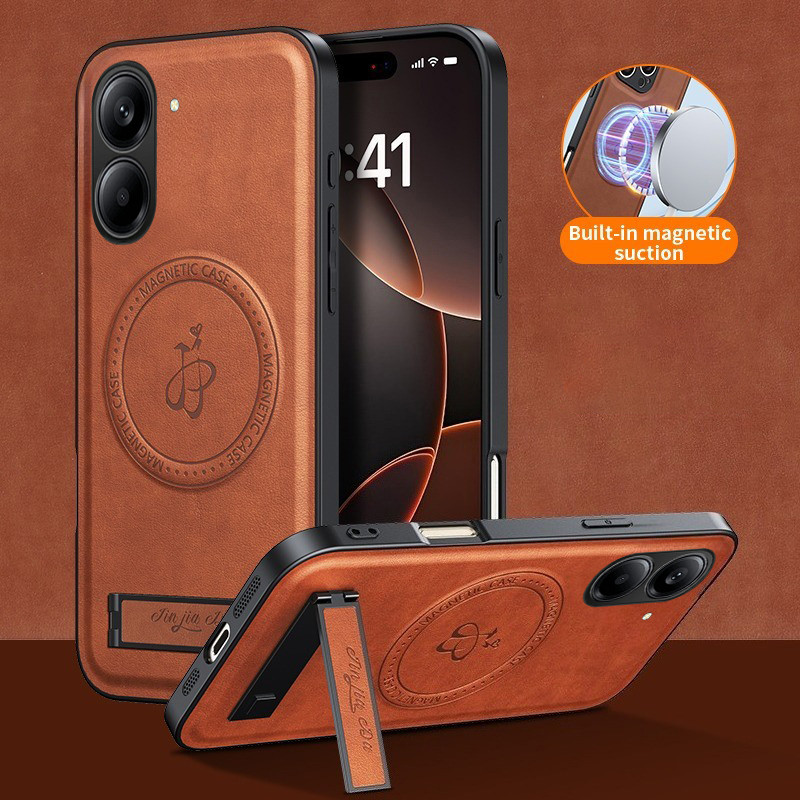 Dành Cho Redmi A7 A5 Ốp Lưng Fluff Cortex Từ Giữ Đứng Ốp Lưng Kinh Doanh Cổ Điển Siêu Mỏng Thời Tran