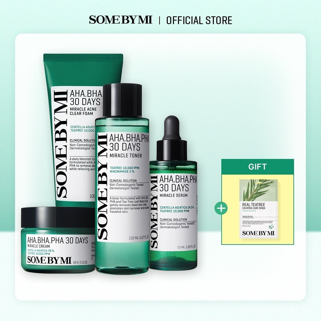 SOME BY MI 30 Days Miracle Acne Removal Set-Mircle Toner + Miracle Essence + Miracle Cream + Acne Re