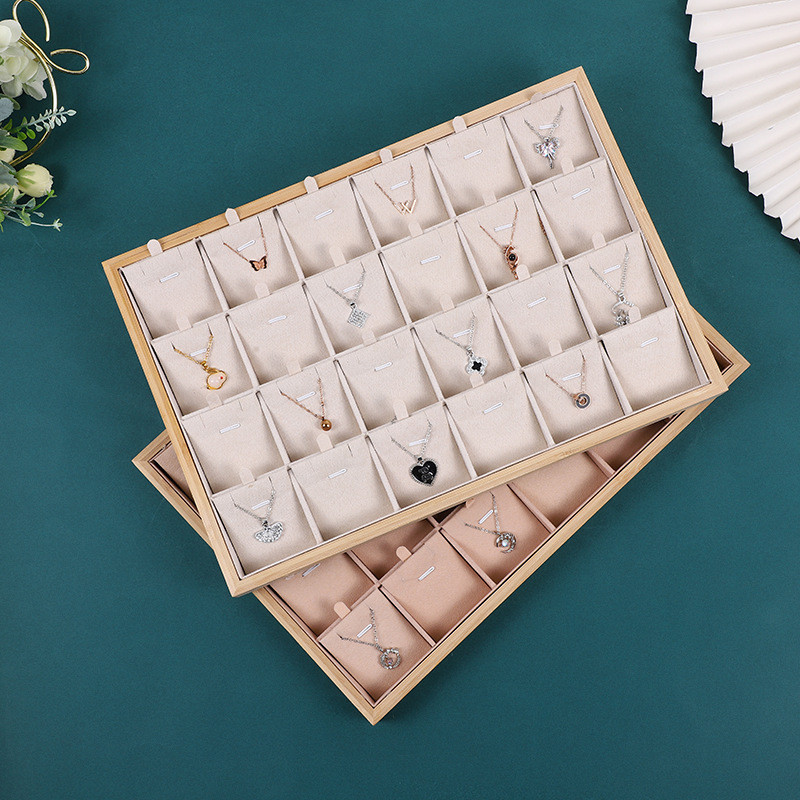 Popular~Bamboo and wood necklace tray, jewelry storage tray, earring tray, bracelet tray, pendant tr