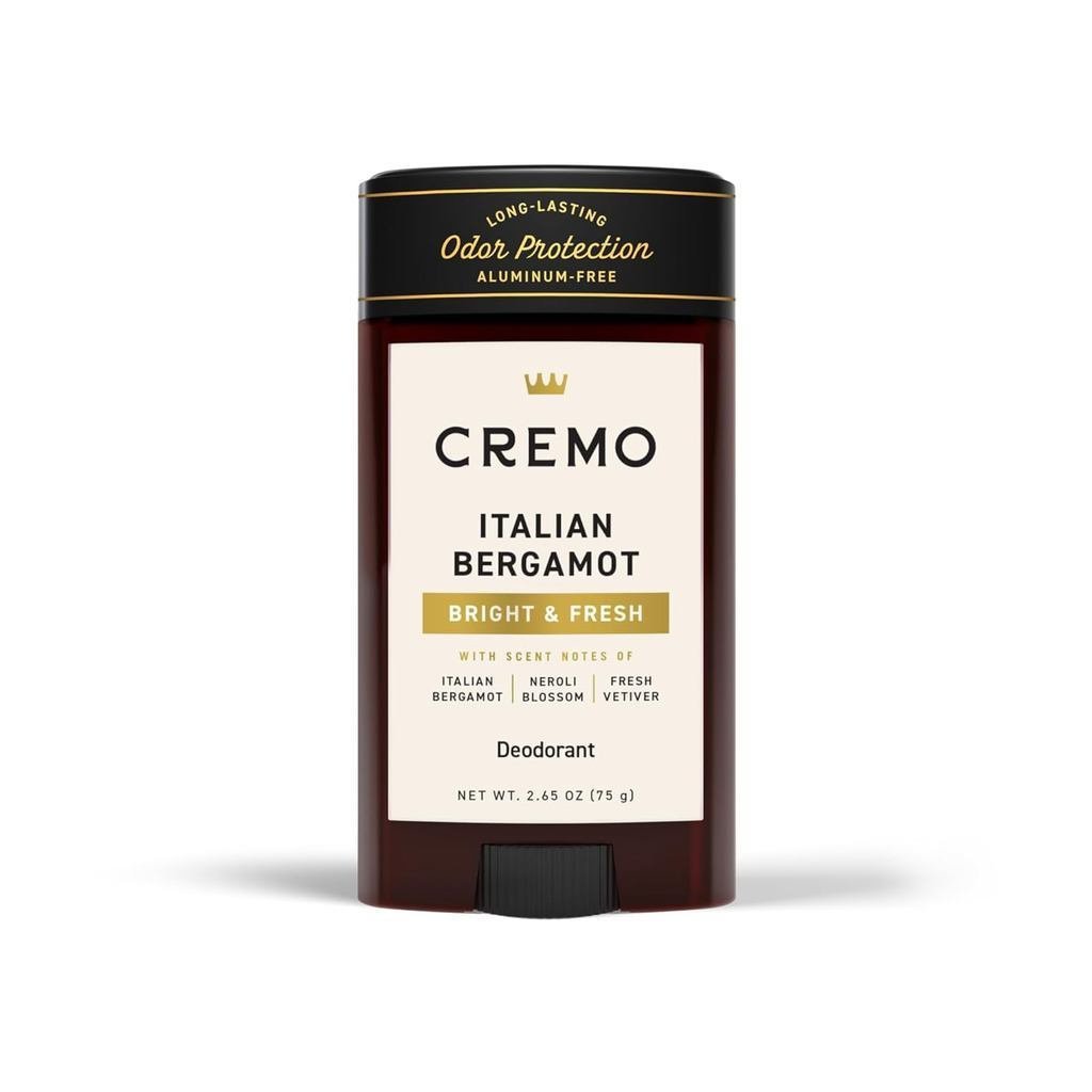 CremoItalian Bergamot Aluminum-Free Men's Deodorant, 48 Hours Lasting Deodorant, 2.65oz
