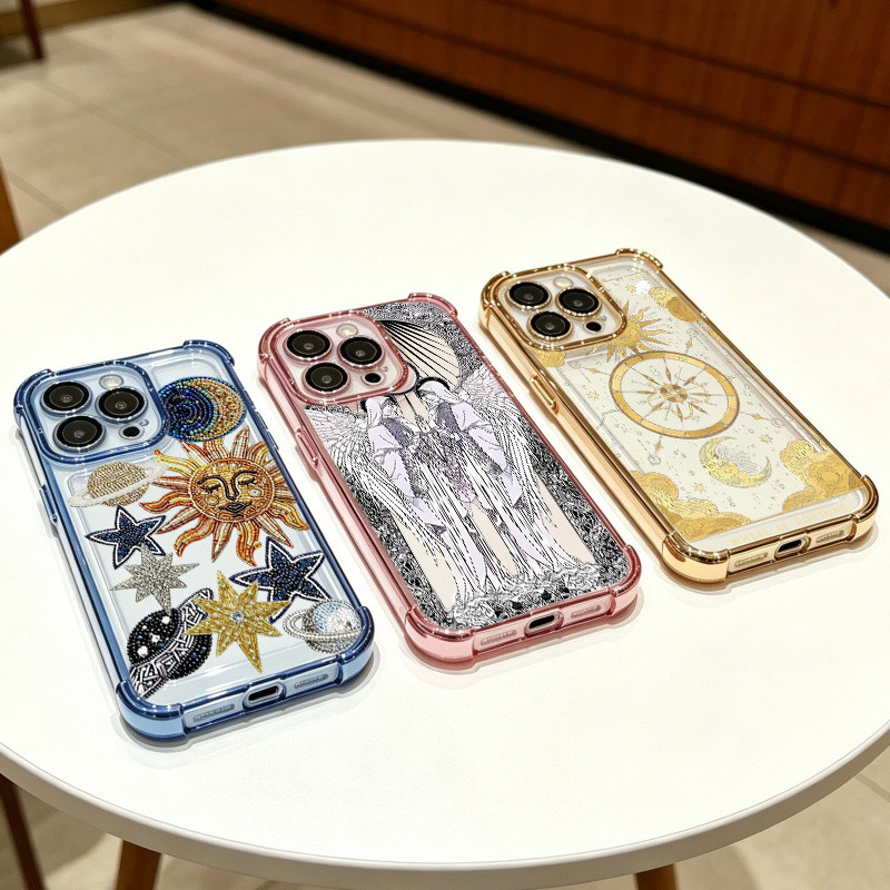 Ốp Điện Thoại Mạ Nắng Punk Cool Angel Cho OPPO Realme C100 i C100 Note 80 C83 C55 C53 C85 C65 C75 C7