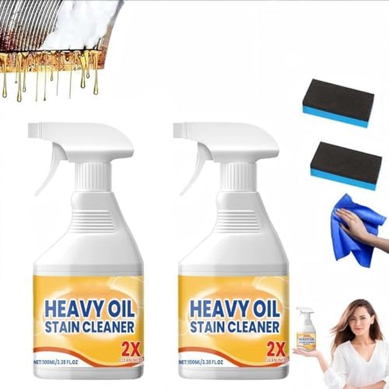 Wanban 2pc Heavy Duty Degreaser Cleaner Spray - Kitchen Heavy Oil Clean for Stubborn Oil Stains, All