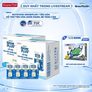 Combo 2 Thùng 24 hộp Sữa bột pha sẵn Nutifood Sweden GrowPLUS+ Tiêu Hóa (Xanh Nhạt) 1+ - Tiêu hóa khỏe, tăng cân 110ml