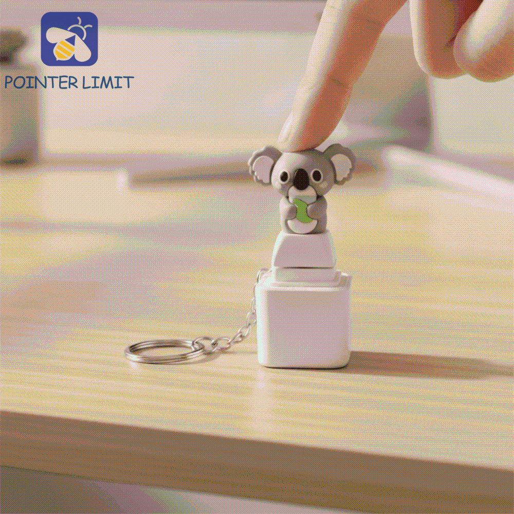 POINTER LIMIT Fidget Nút Móc Chìa Khóa, Đồ Chơi Keycap Động Vật Phát Sáng Có Thể Sạc Lại, Clicker Mớ