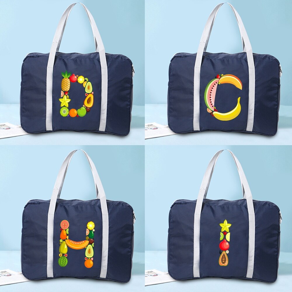 Travel Bag Nylon Foldable  Unisex Clothes Organizers Large Capacity Duffle Bag Fruit Printed Women H