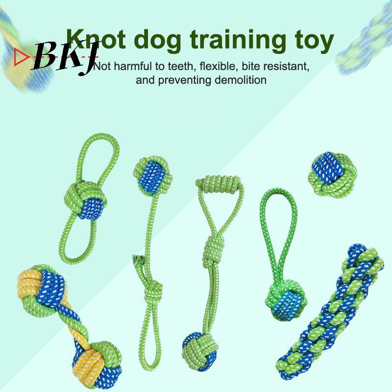 [KJ] Đồ chơi dây chó Nibble Nút thắt làm sạch răng cho chó con Đồ chơi huấn luyện nhai bông bền [Mới