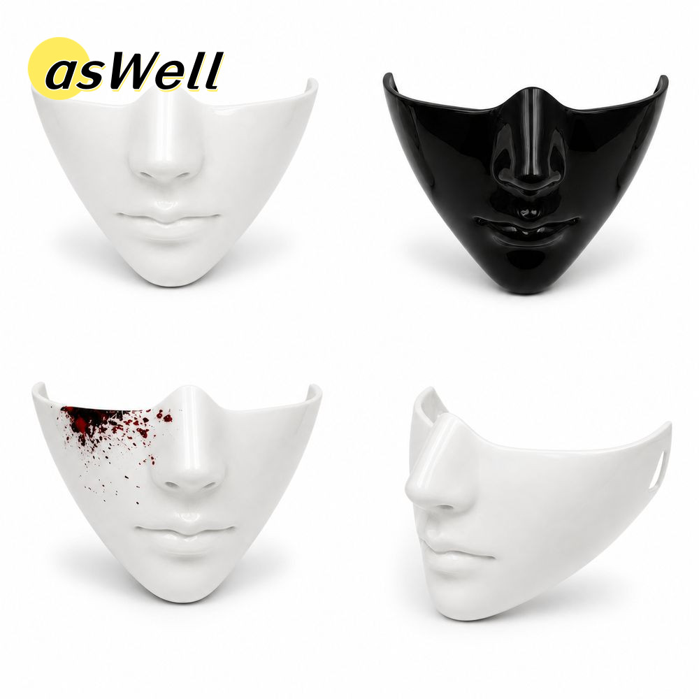 ASWELL Nửa Mặt, Điêu Khắc Phù Hợp Với Viền Mịn Mặt Cosplay, Bền Bóng Đen Nhẹ Vỏ Thực Tế Mặt