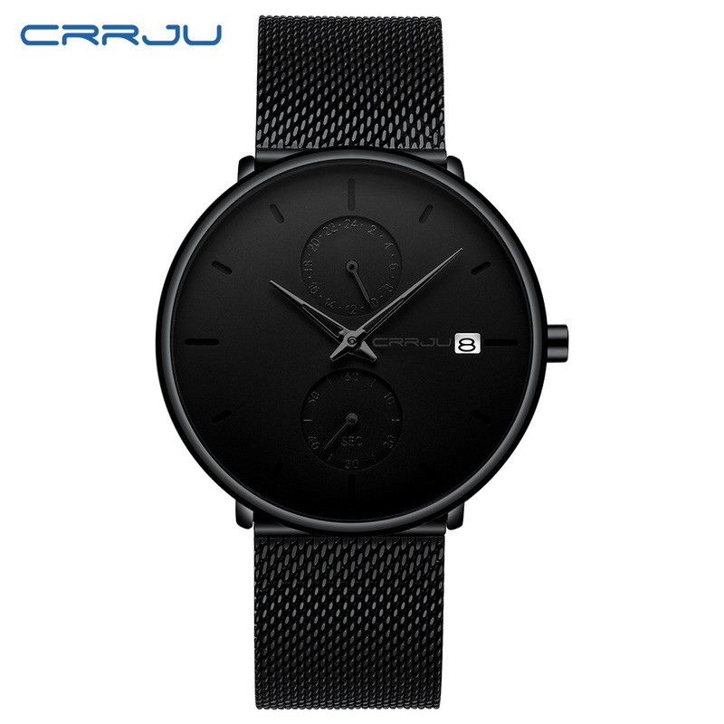 Hàng sẵn có Vận chuyển nhanh CRRJU / Kajun 2265 Phong cách mới Dây đeo lưới chống nước tròn Lịch đồn