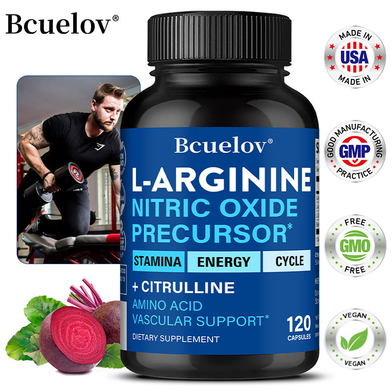 Viên nang Bcuelov L-Arginine, chất bổ sung tiền chất Nitric Oxide giúp tăng cường năng lượng, sức bề