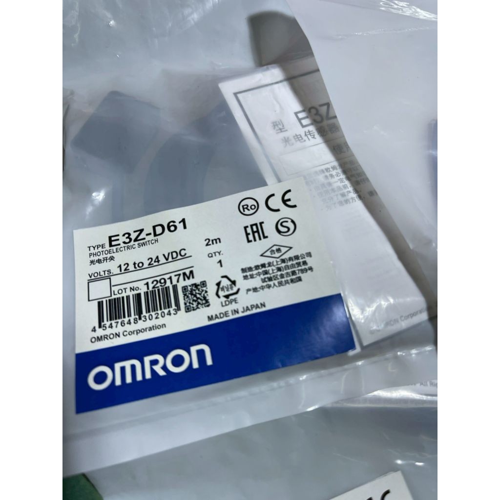 Đặt hàng ngay hôm nay Gửi cảm biến quang điện E3Z-D61 NHẬT BẢN Đầu ra 12-24VDC Chiều dài cáp NPN 2m.