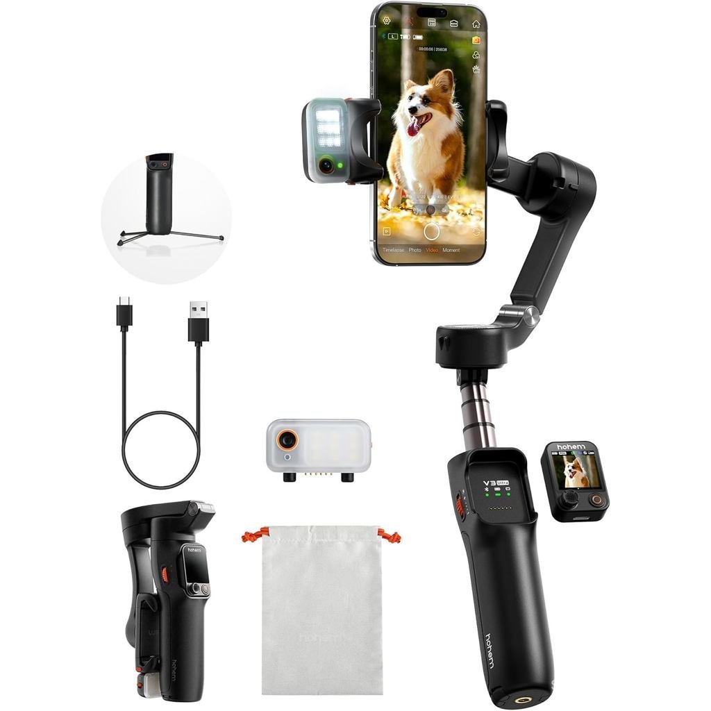 Hohem iSteady V3 Bộ ổn định Gimbal Ultra cho, Gimbal điện thoại có tính năng theo dõi tự động AI, Đi