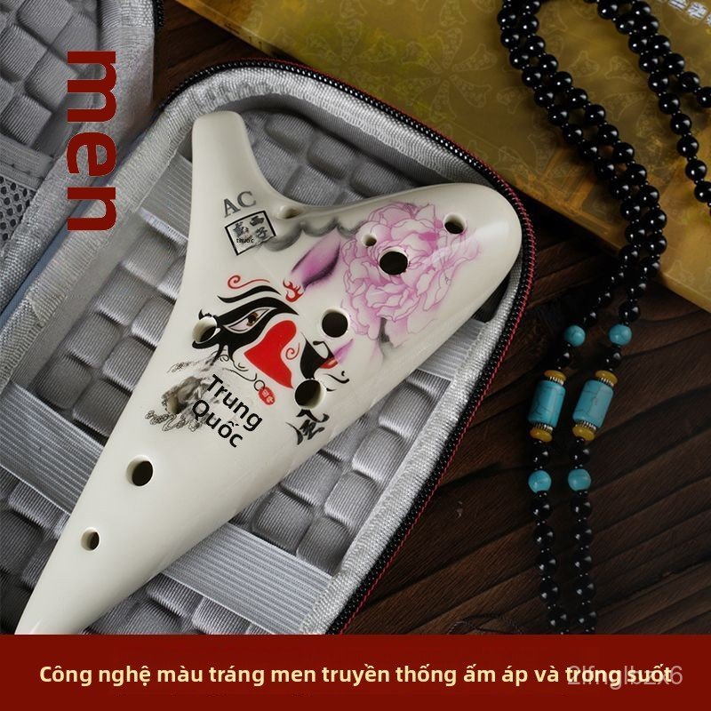 Sáo sứ Ocarina Xizi Longyun phong cách Trung Hoa 12 lỗ tone AC biểu diễn cao cấp âm thanh tuyệt hảo