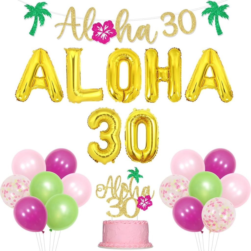 Aloha Trang trí tiệc sinh nhật lần thứ 30, Nhiệt đới Hawaii Aloha Luau Trang trí tiệc sinh nhật lần 