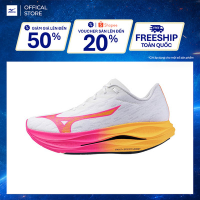 Giày Chạy Bộ Unisex Mizuno Wave Rebellion Flash 3 - Trắng Hồng - J1GC251701