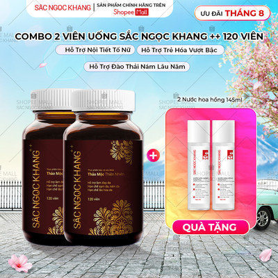 Combo 2 Hộp Viên Uống Đẹp Da Sắc Ngọc Khang++ (120v) chống lão hóa, mờ nám sạm tàn nhan, cân bằng nội tiết