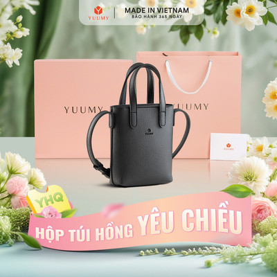 Bộ hộp quà YUUMY (Túi đeo chéo nữ YUUMY YN305 + Hộp quà YHQ2 + Túi giấy YTG2 + Túi rút BVR3838 + Thiệp cảm ơn YBT1)