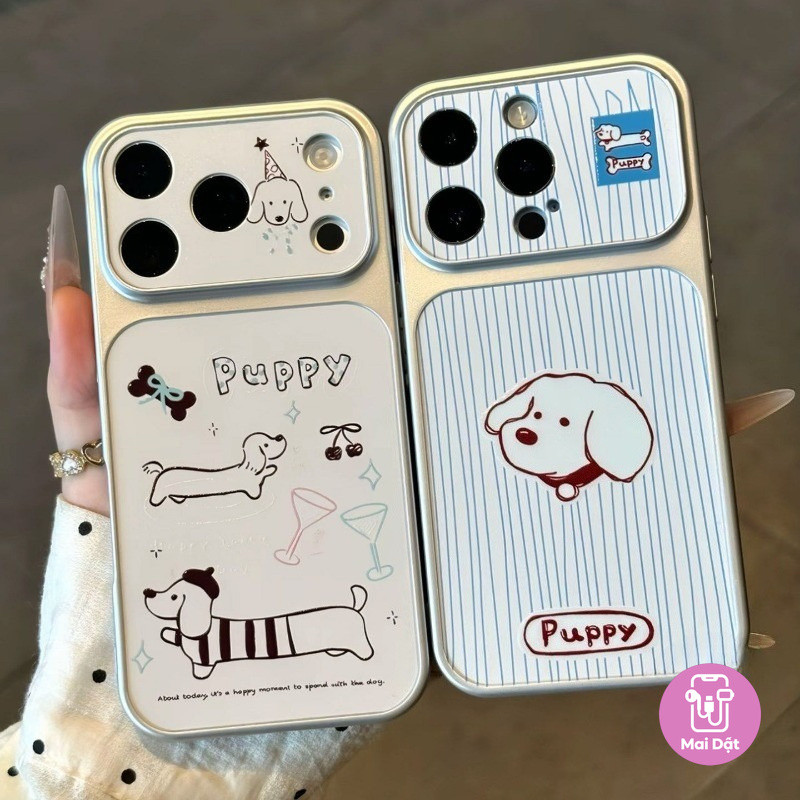 Ốp điện thoại hình chó con mảnh mai dễ thương phone case for Iphone 17 16 15 14 13 12Pro Max 11 X XR