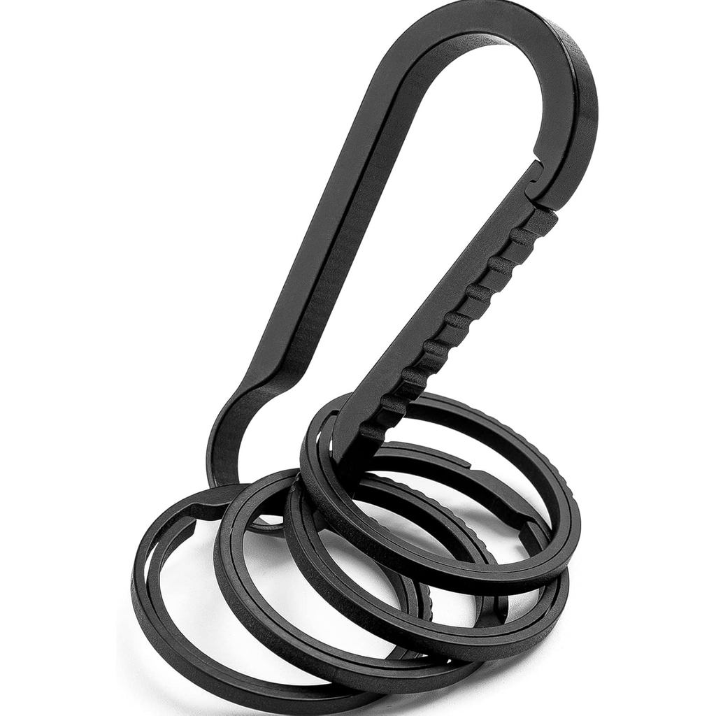 FEGVE Titan Móc Chìa Khóa Kẹp Với 4 Gói Bên Đẩy Chìa Khóa Nhẫn, Nam Móc Khóa Kẹp Cho Gia Đình Chìa Ô
