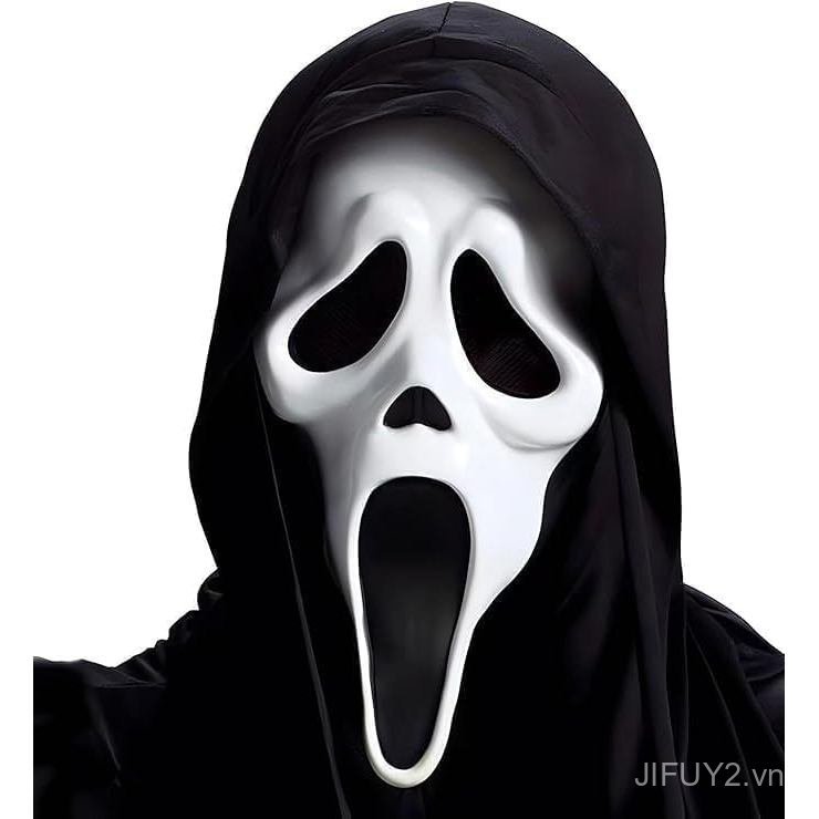Halloween Scary Latex Mask, Halloween Horror White Face Mask Full Head Skeleton Shaped Skull Mask Ma