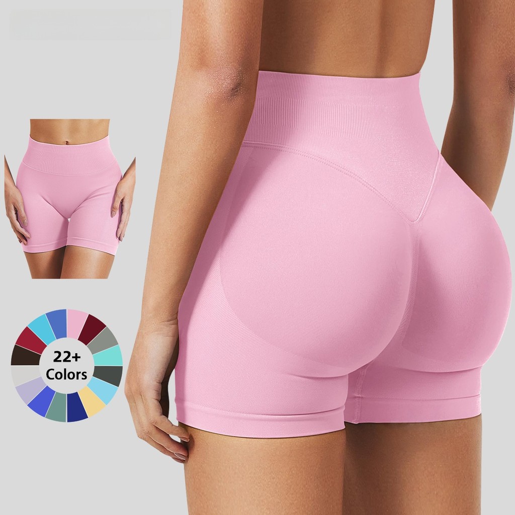 Quần Short Yoga Nữ DFYNE Dáng 3 Phân Cạp Cao Nâng Mông Không Đường May Tập Gym